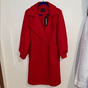 Boohoo Layla Oversized Sleeve Look Coat